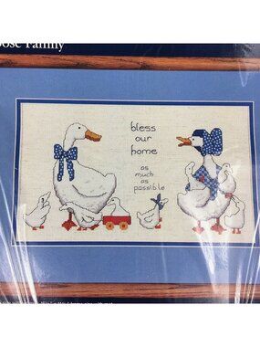 Dale Burdett country cross stitch Kit # 171 Goose Family 12-1/2 x 7-1/2 "